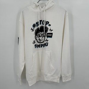 Absorber Stop Simping White Hoodie Sweatshirt sz M Medium NWOT Merch